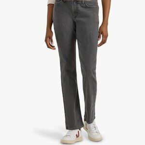 Lee Legendary Mid Rise Straight Leg Jeans Women’s 14 Short Washed Black Stretch